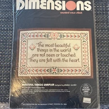 dimensions counted cross stitch sampler kit nip vintage 1982