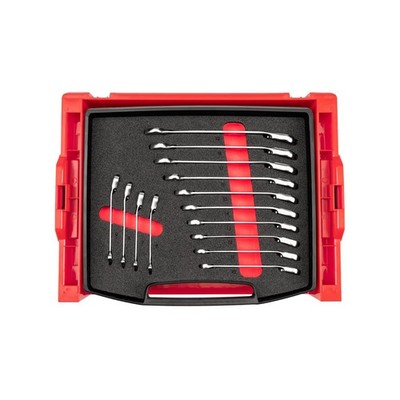 Tekton OLB94204 Ratcheting Comb. Wrench Set w/ Rack (6-19 mm)
