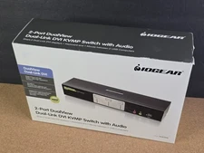 IOGEAR 2-Port DualView Dual-Link DVI KVMP Switch w USB 2.0 Hub n Audio GCS1642