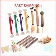Kyouki Cat Toys Cat Chew Toys, Silvervine Sticks Catnip Rope Toys for Cats Teeth