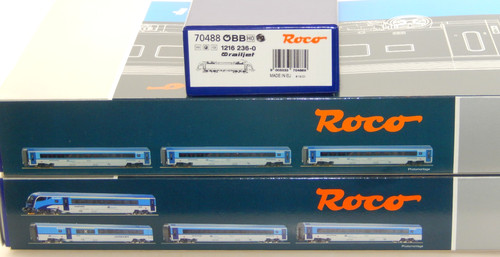 Roco H0 70488 + 74065 + 74068 - Zugset Railjet der CZ - digital, Sound (ESU) | Condition: Gebraucht