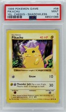 Pokémon TCG Base Set Pikachu Grade 9 Individual Collectible Card