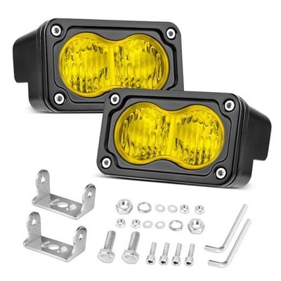 LED Pods Light 2Pcs 3 Inch 40W Fog Lights Motorcycle Driving Flood Pods Yellow