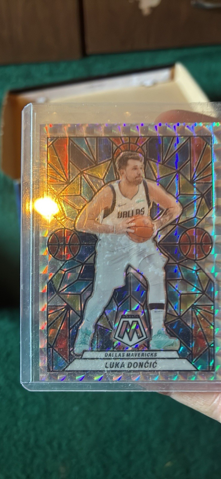 2023-24 Panini Mosaic Luka Doncic #9 Stained Glass Case Hit SSP