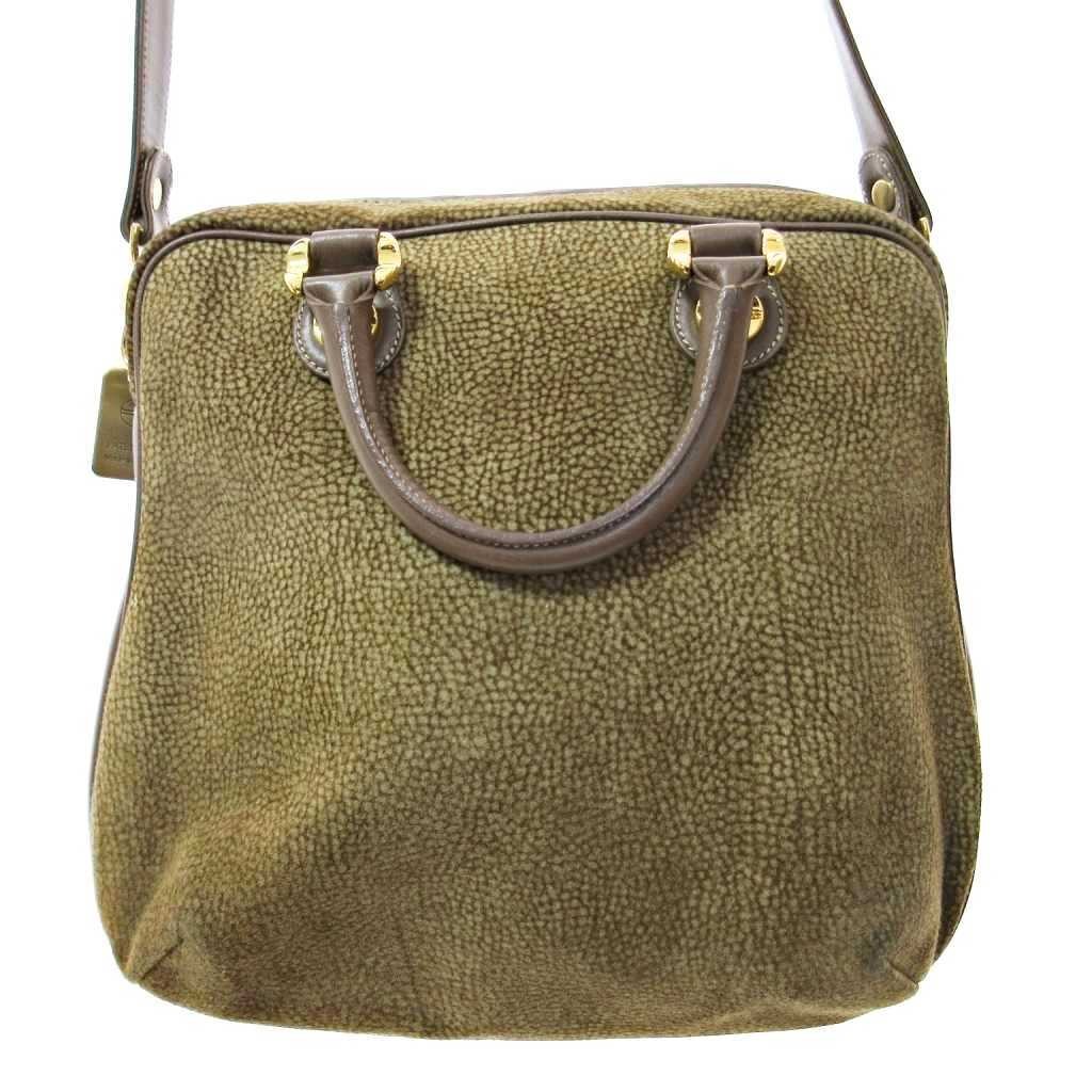 BORBONESE Quail Pattern 2-Way Suede Shoulder Bag … - image 1