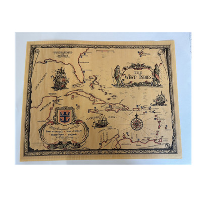 Vintage Royal Caribbean Cruise Bicentennial Route Map of the West Indies