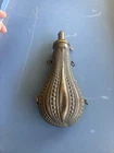 Antique Civil War Black Powder Flask Brass! No Reserve Auction!