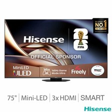 Image of Hisense 75U8QTUK 75 Inch Mini LED HD Smart TV Black