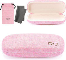 Hard Shell Eyeglasses Cases, Linen Fabrics Protector Sunglasses Case, Large Glas