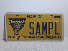 Vintage 2010 Florida SAMPLE License Plate FLORIDA INTERNATIONAL UNIVERSITY 