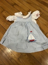 Vintage Cherubs New York Toddler Girl Sailor Striped Dress Sz 3T