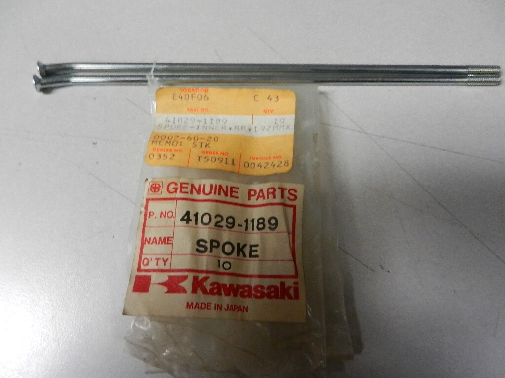 コメント者2/12 大10 NOS Kawasaki Spokes 192MMX Inner Rear Spokes 1988 KX500 41029-1189