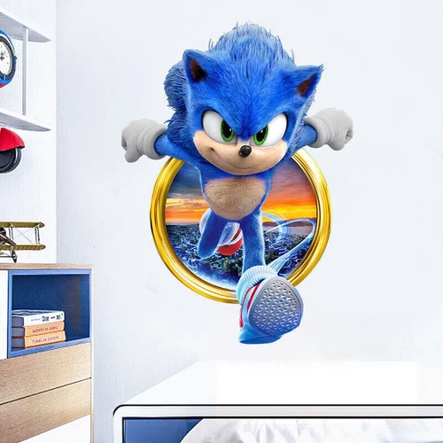 Sonic Wall Stickers Childrens Room Graffiti Decoration Christmas 3D Wall Sticker - Picture 6 of 28