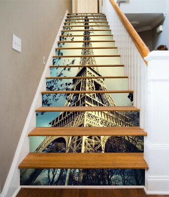 3D Eiffel Tower 809 Stair Risers Decoration Photo Mural Vinyl Decal Wallpaper