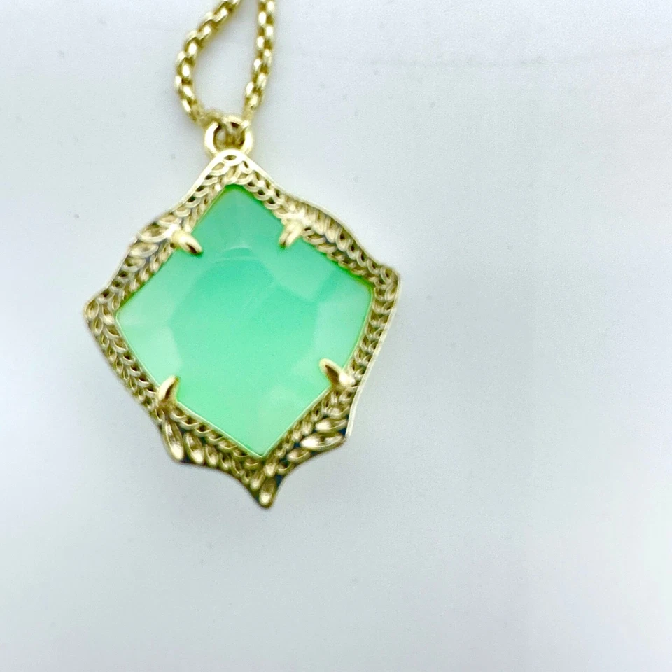 Kendra Scott Kacey Gold Chalcedony Pendant Necklace  Adjustable - Discontinued - Image 2 of 4