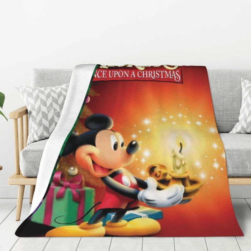 Disney Mickey Halloween Flannel Blanket Kawaii Spooky Cute Lightweight Throw