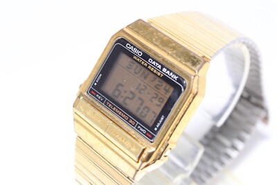 CASIO vintage DATA BANK DB-310 gold telememo retro watch casual square