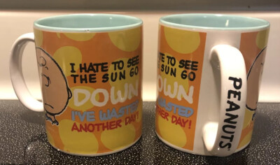 Two Gibson Peanuts Charlie Brown Mugs I ve Wasted Another Day