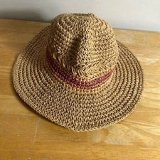 American Eagle sun hat round paper one size fits most summer beach bohemian