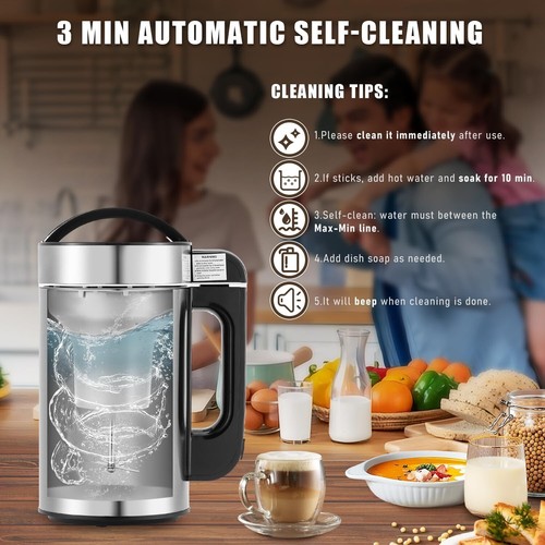 7in1 Soja & Nuss Milchbereiter Maschine Pflanzenmilch Suppen Brei Selbstreinigend - Bild 3 von 6