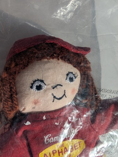Peluche pupazzo zuppa alfabeto bambini zuppa ragazzo Campbells 2001 vintage 8" - Foto 3 di 7