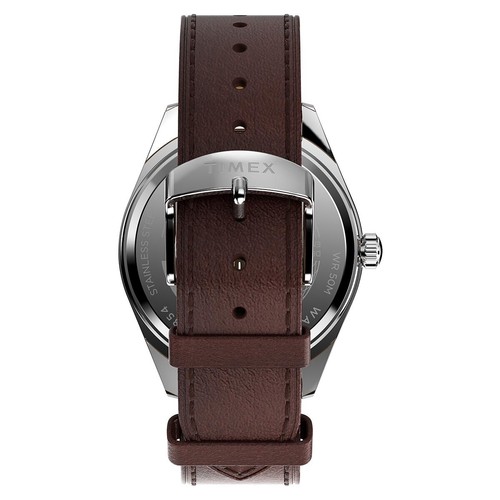 Timex Legacy Day/Date Stainless Steel Leather 41mm Silver Blue Watch TW2W57200 - Picture 5 of 6