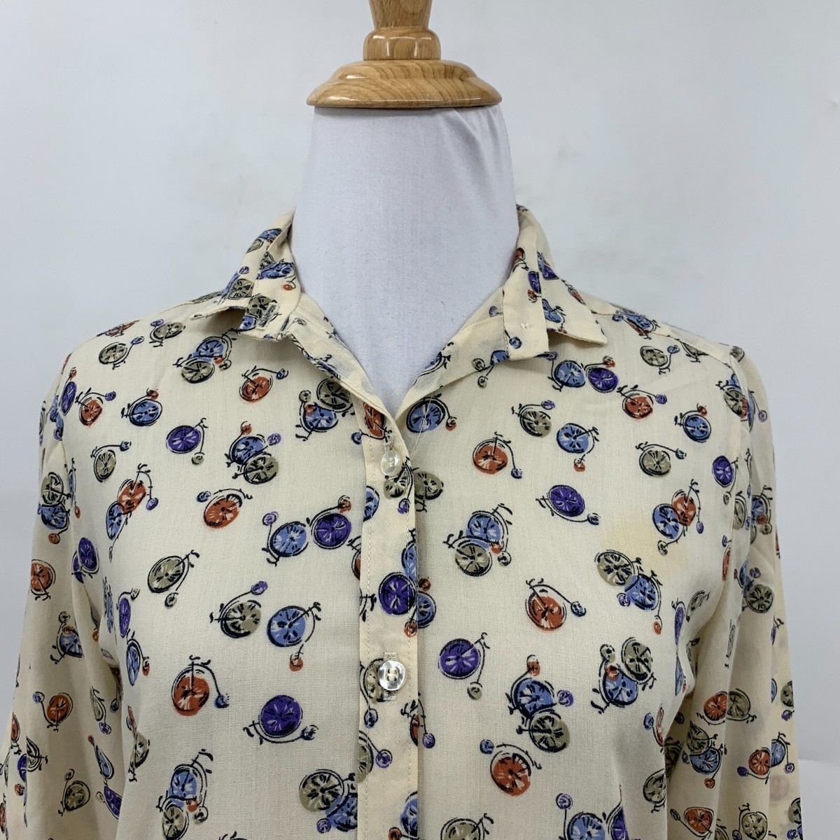 Vintage JCPenney Button Up Shirt Womens S Small Long Sleeve