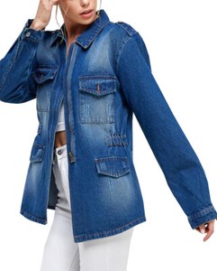 lightweight long denim jacket