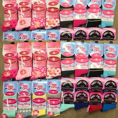 48 PAAR DAMEN SOCKEN OHNE ELASTISCH VERSCHIEDENE MUSTER GRÖSSE 4-6 GROSSHANDEL RESTPOSTEN