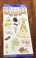 RETIRED STICKO THEMED SCRAPBOOK STICKERS WEDDING ICONS *