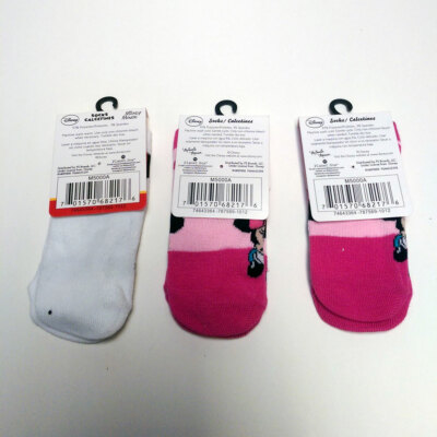 3 Pair DISNEY Mickey Mouse & Minnie Kids Girls Socks Size 4-6