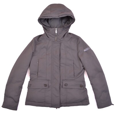 Peuterey Gray Hooded Goos Down Womens Jacket sz EUR 46 / US 10 / EUR 40 / Large