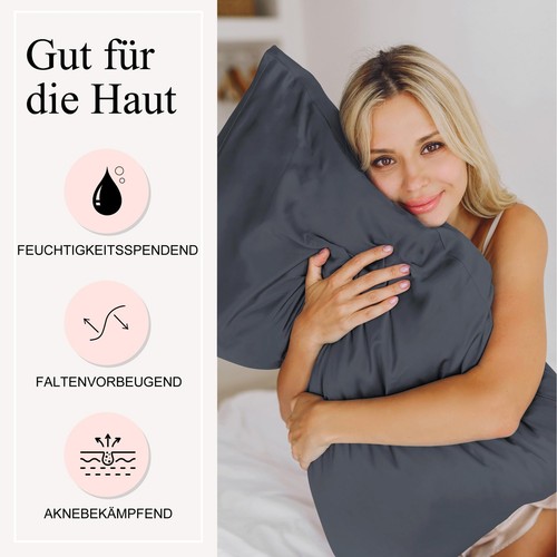 Satin Kissenbezug 50x80 2er Set Weich wie Seidenkissenbezug Silk Pillowcase V... - Bild 4 von 8