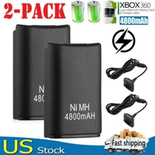 2x XBOX 360 Battery Pack Wireless Controller Battery Rechargeable Charger Dock