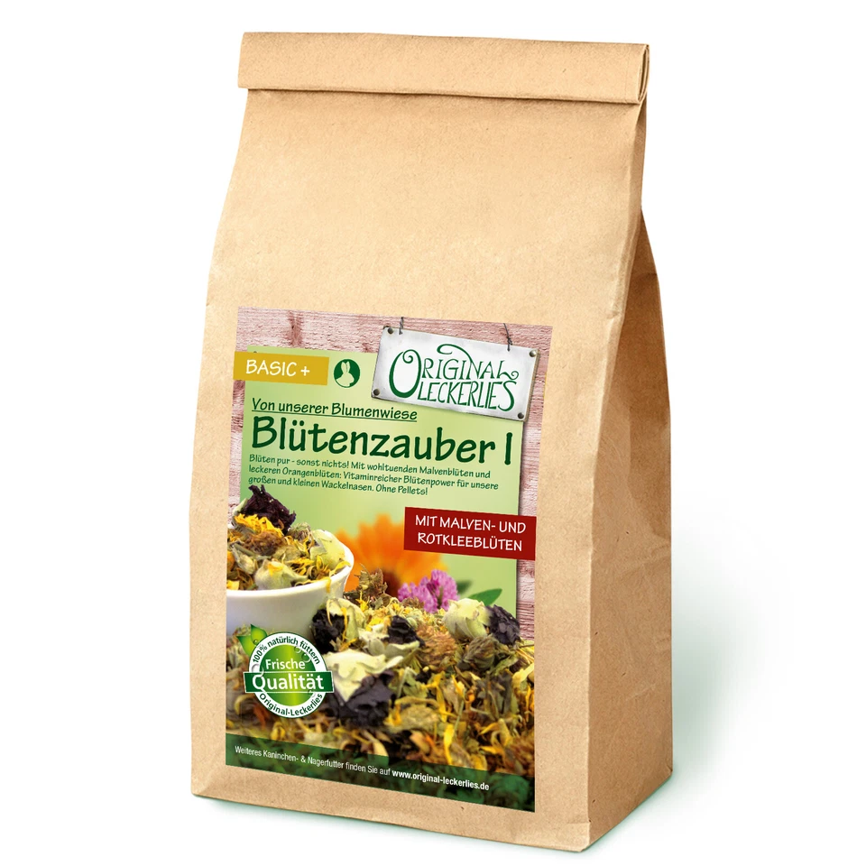 ORIGINAL-LECKERLIES *500g* Blütenzauber I, Nagerfutter, getreidefrei, ohne Pellets, vitaminreich