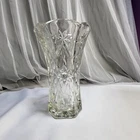 VTG Anchor Hocking Star of David Vase Early American Prescut Tall Clear 8” 1960s