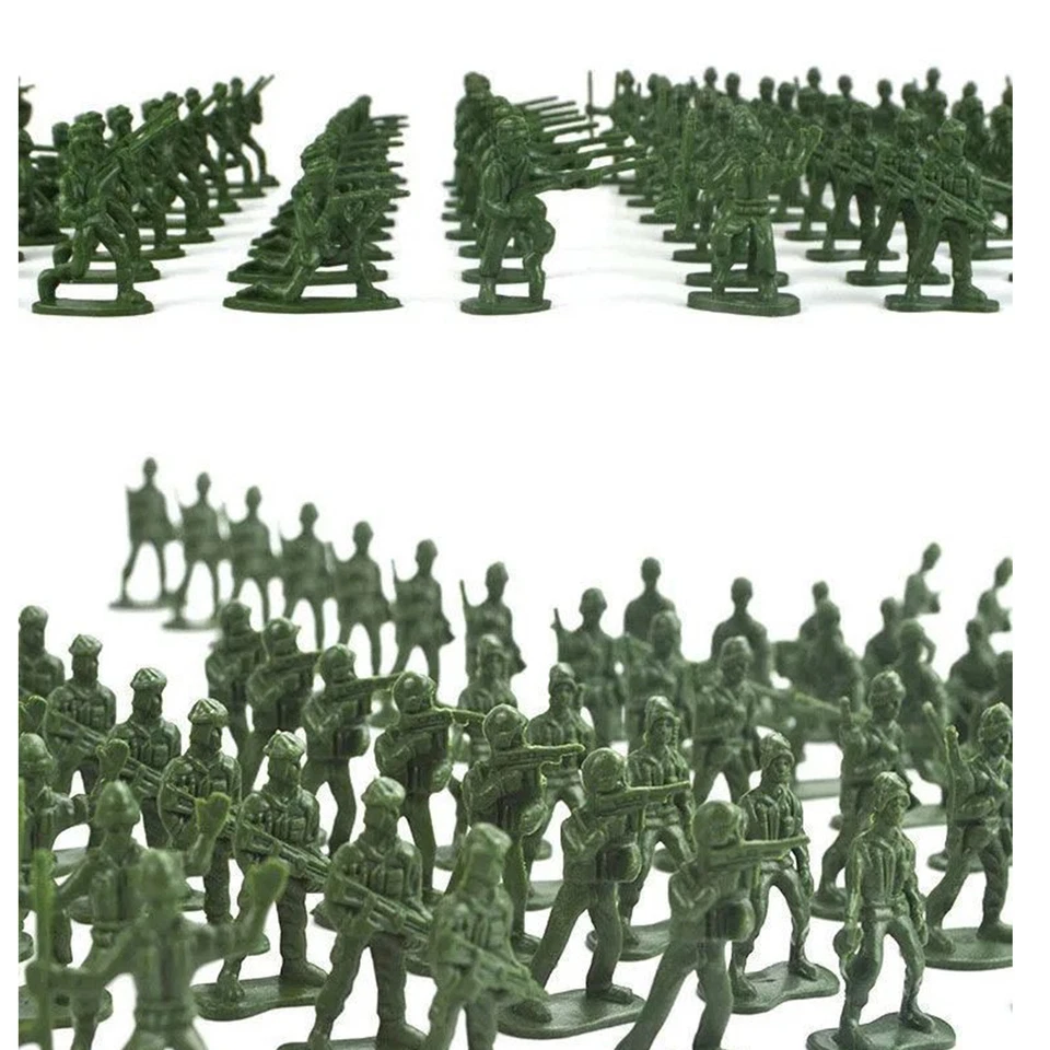 100Pcs Plastic Army Men Set Military Playset Plastic Toy Soldier Figure Kids Toy - image 3 of 4