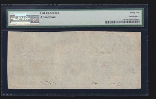 US CSA 1861 $50 Confederate Currency Note w/Cut Cancel T-16 PMG 35 Ch VF (PF-1) - Picture 2 of 2