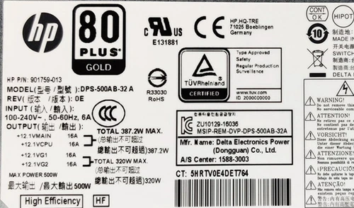 Model DPS-500AB-32 A HP Power Supply 500w for Z2 G4 800 880 G3 901759-003 - Picture 5 of 5