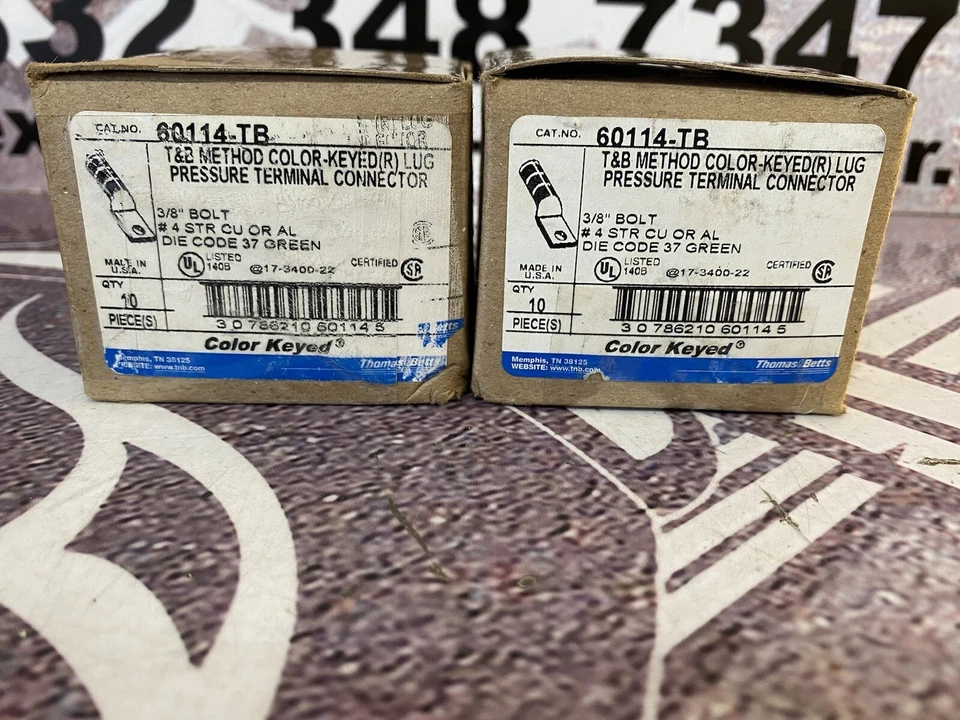 Thomas&Betts 60114-TB One Hole Lug Compression Connector 3/8” Bolt Qty 20 - Image 4 of 4