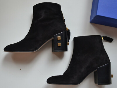 NIB $598 Stuart Weitzman Suede Ankle Boots w/ Studded Heel
