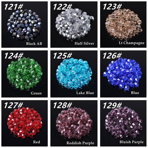 3mm 4mm 6mm 8mm Doppelkegel/Bicone Facettiert Kristall Glas Lose Perlen - Bild 4 von 72