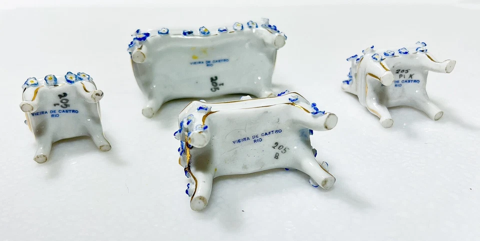 VIEIRA DE CASTRO RIO Miniatura Casa de Muñecas Porcelana Inserto Floral Juego de Sala Foto 3 de 4