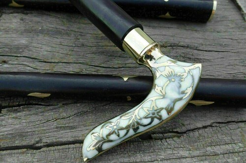 Vintage Style Antique Victorian Designer Brass Handle Wooden Walking Stick Cane - Picture 4 of 6