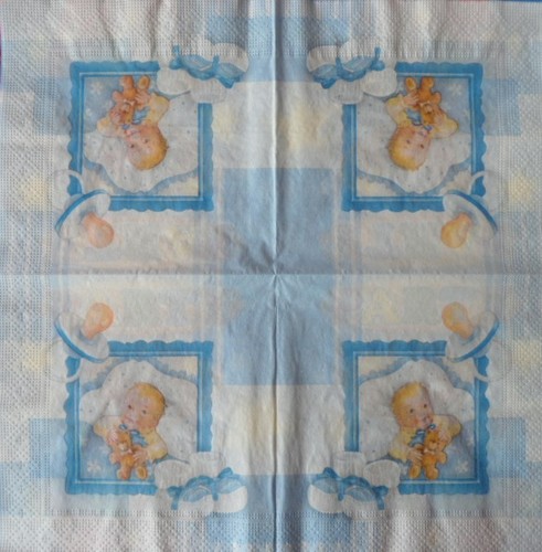4 servilletas de papel individuales/bautizo de fiesta para manualidades decoupage y mesa 92 - Imagen 2 de 2