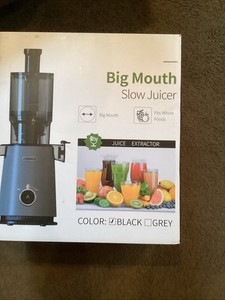 Ecoself Big Mouth Slow Juicer Black SJ- 050C 200w Juice Extractor Open Box