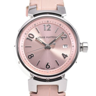 LOUIS VUITTON Tambour Q121X pink Dial Quartz Ladies Watch P#145947