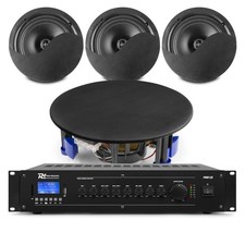 Black Ceiling Speaker Background Music System 4x 6.5" NCSP6B