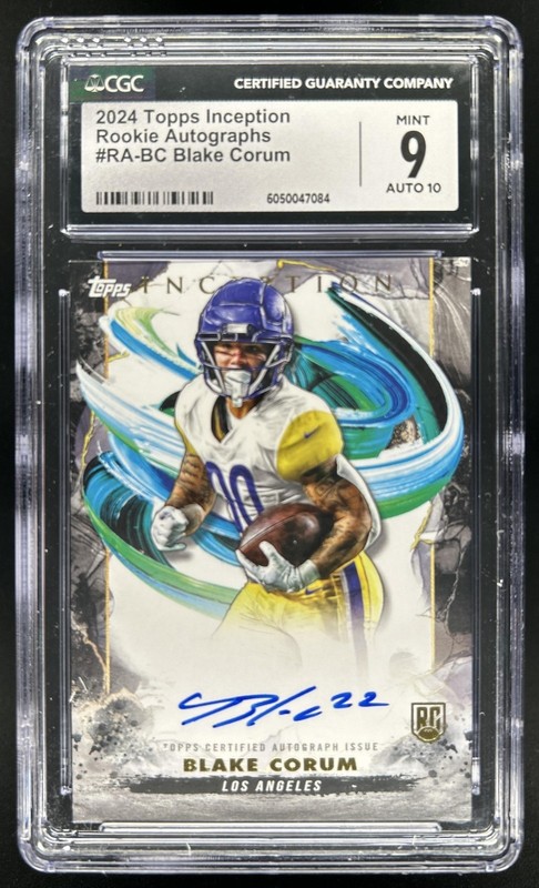 2024 Topps Inception Blake Corum Auto Autograph RC #RA-BC Rams CGC 9 MINT Rookie