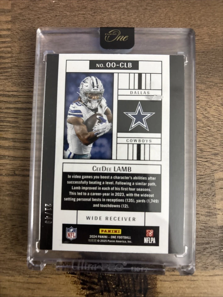 2024 Panini One - One Originals CeeDee Lamb #OO-CLB Red /49 - Image 2 of 2